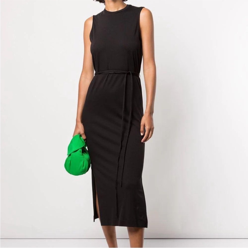 Vince Jet Black Crew Neck string belt Dress